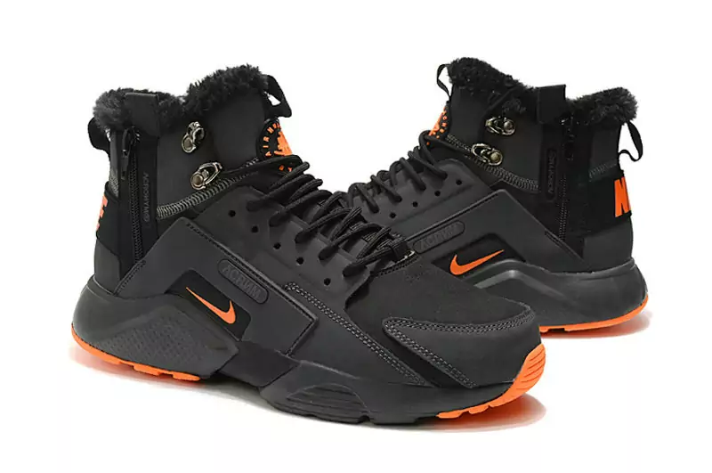 chaussures de tennis nike huarache high remise plus velvet orange black